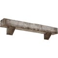 Ekena Millwork Rough Sawn Faux Wood Fireplace ManteL w/Breckinridge Corbels, Vintage Mahogany, 8"H  x 10"D x 60"W MANURS08X10X60BKVM